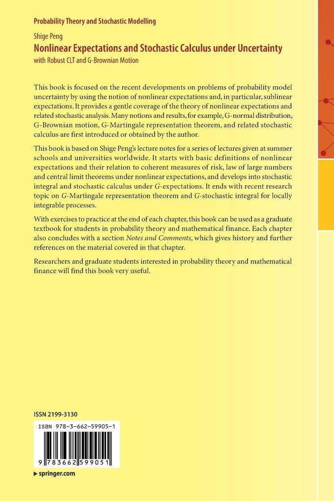 Weitere Ansicht: Nonlinear Expectations and Stochastic Calculus under Uncertainty | Shige Peng