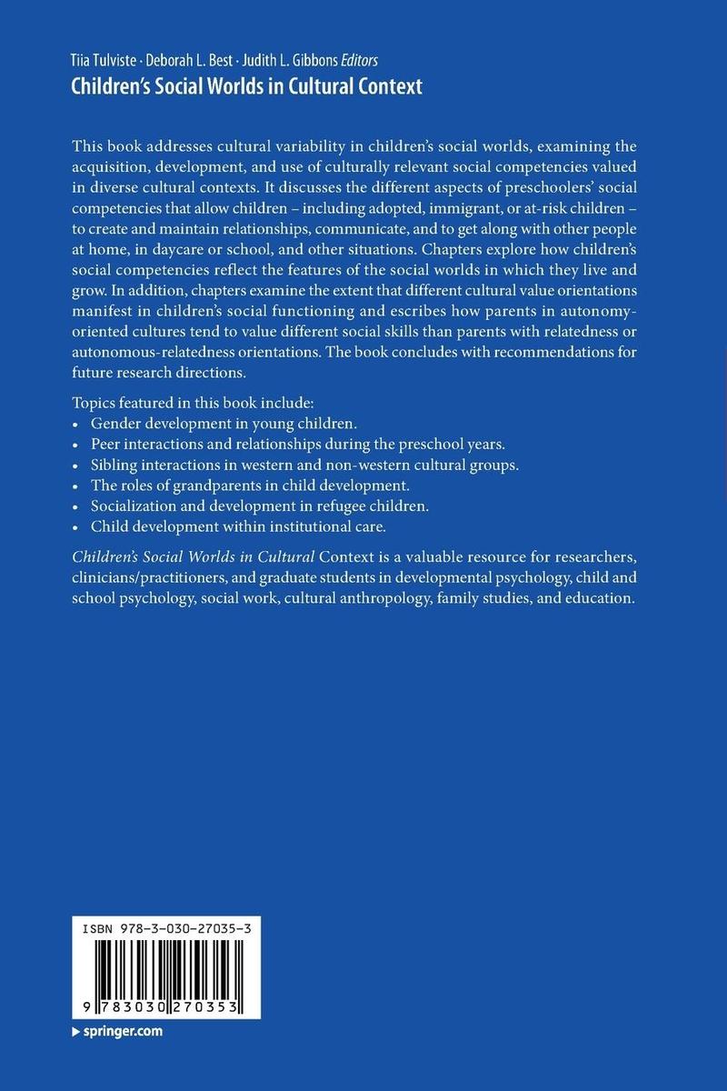 Weitere Ansicht: Children's Social Worlds in Cultural Context