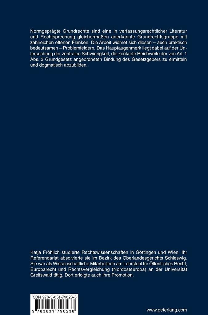 Weitere Ansicht: Normgeprägte Grundrechte | Katja Fröhlich