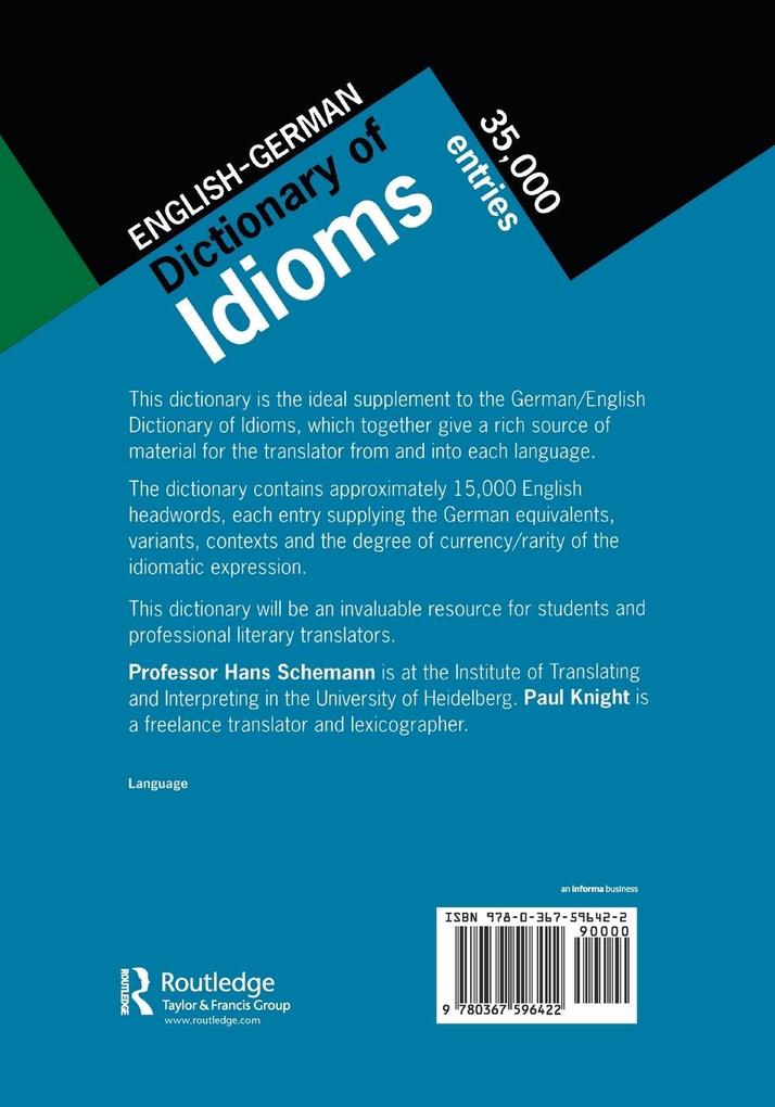 Weitere Ansicht: English/German Dictionary of Idioms | Hans Schemann