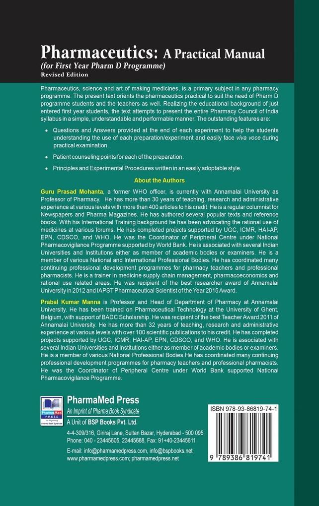 Weitere Ansicht: Pharmaceutics | Guru Prasad Mohanta, Prabal Kumar Manna