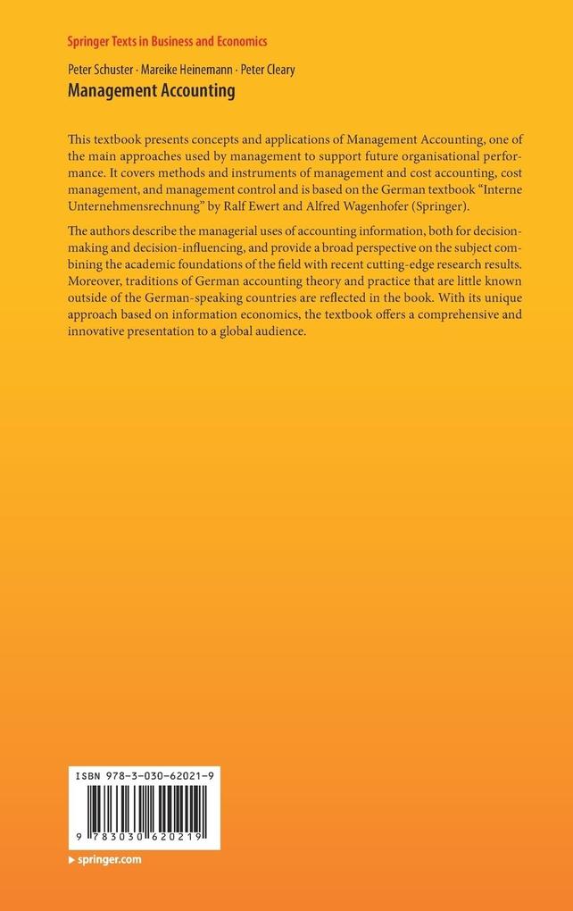 Weitere Ansicht: Management Accounting | Peter Schuster, Mareike Heinemann, Peter Cleary