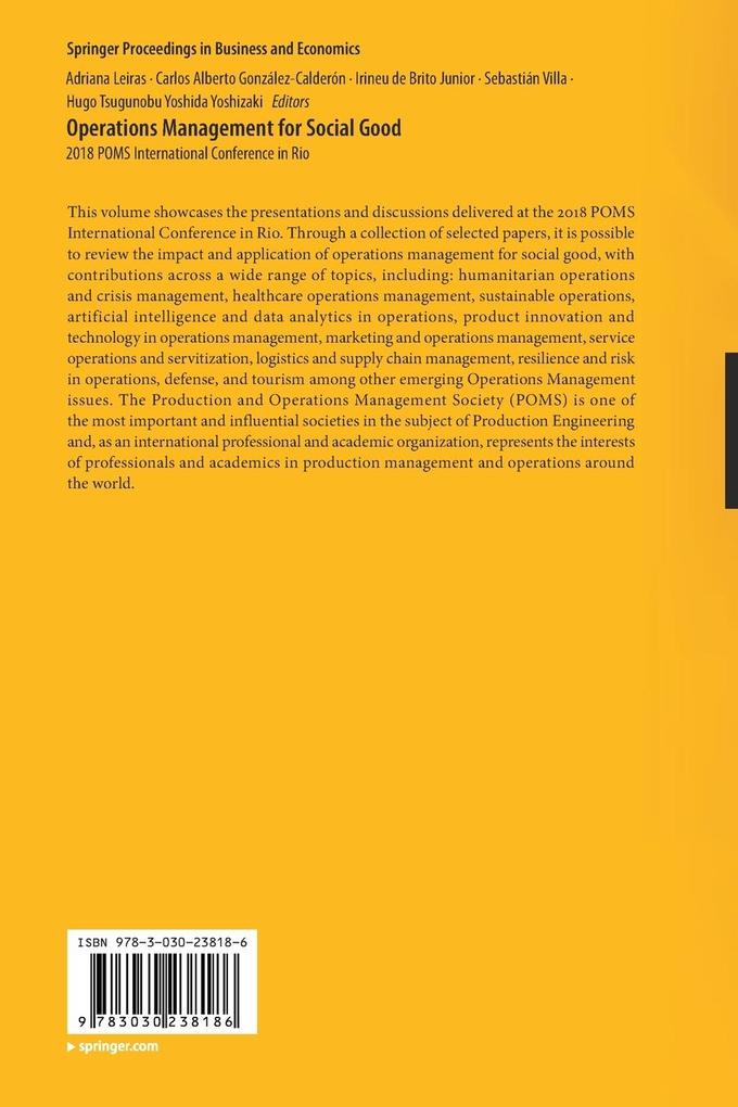 Weitere Ansicht: Operations Management for Social Good