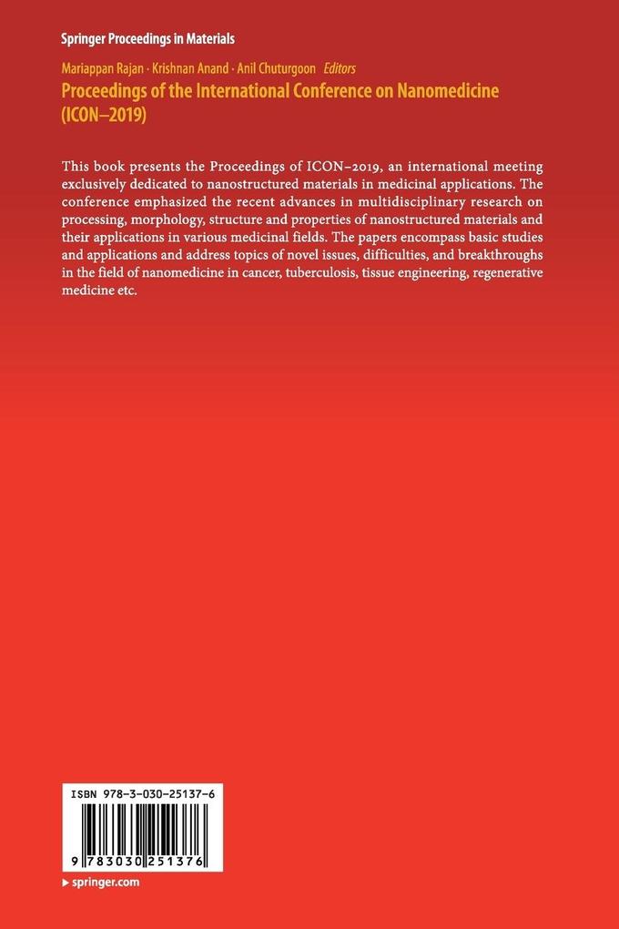 Weitere Ansicht: Proceedings of the International Conference on Nanomedicine (ICON-2019)