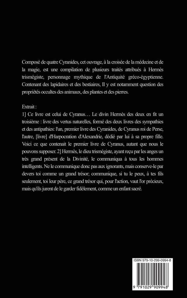 Weitere Ansicht: Le Livre des Cyranides | Hermès Trismégiste