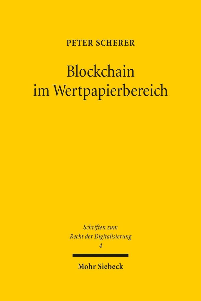 Produktbild: Blockchain im Wertpapierbereich | Peter Scherer