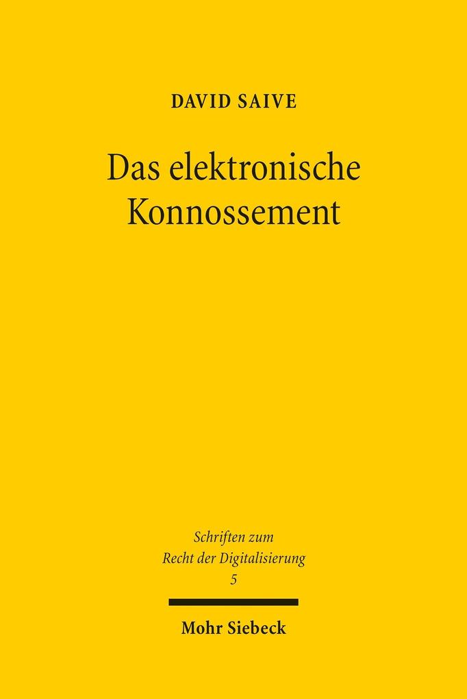 Produktbild: Das elektronische Konnossement | David Saive