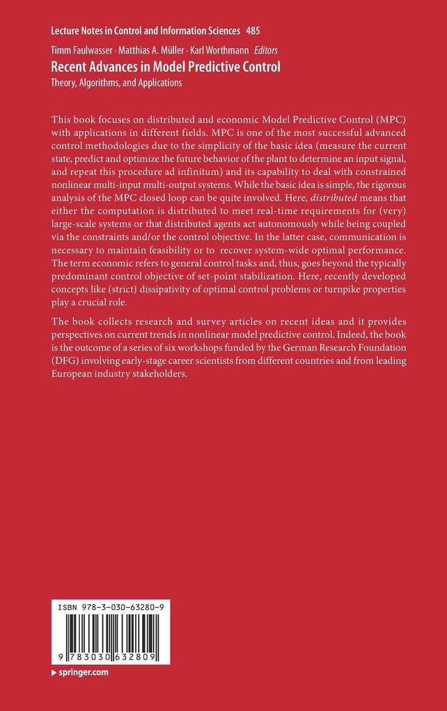 Weitere Ansicht: Recent Advances in Model Predictive Control