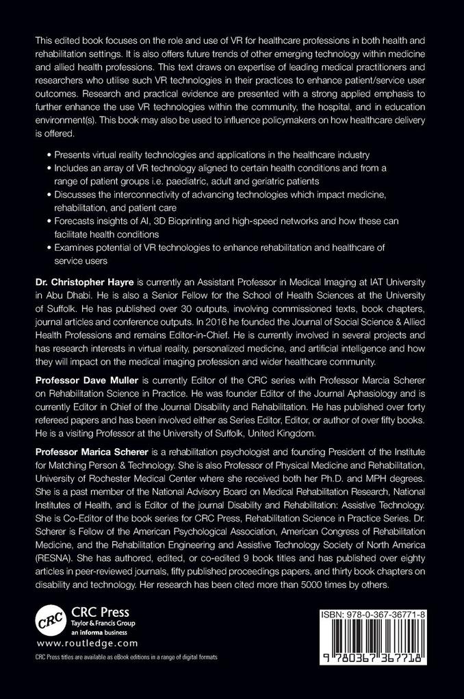 Weitere Ansicht: Virtual Reality in Health and Rehabilitation