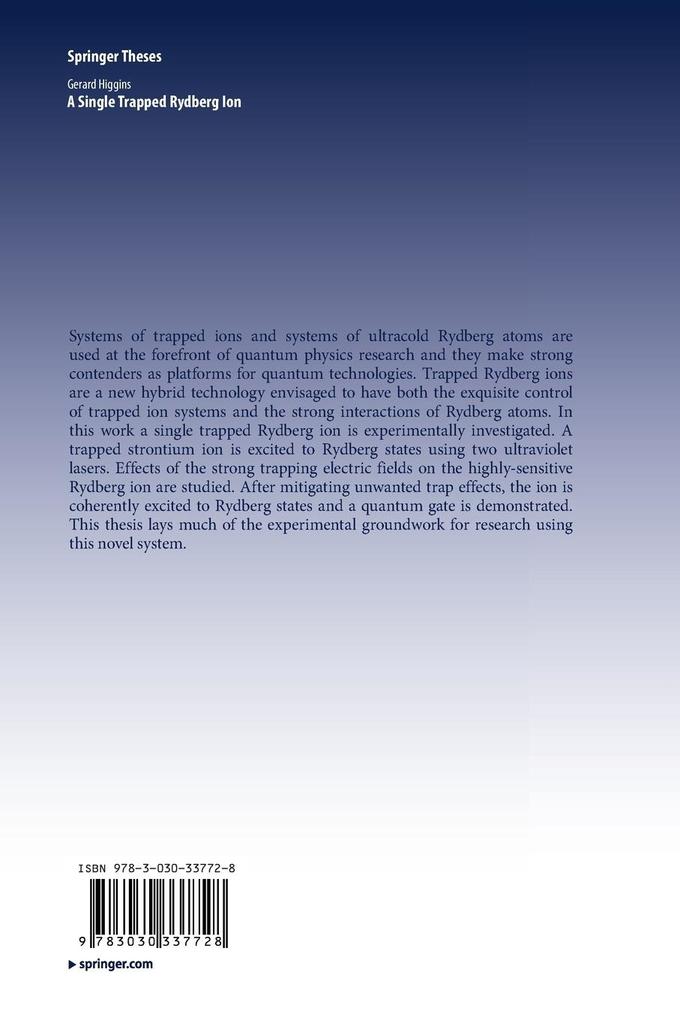 Weitere Ansicht: A Single Trapped Rydberg Ion | Gerard Higgins