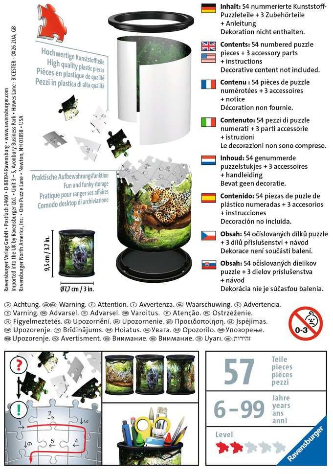 Weitere Ansicht: Ravensburger - 3D Puzzle - Utensilo - Raubkatzen, 54 Teile