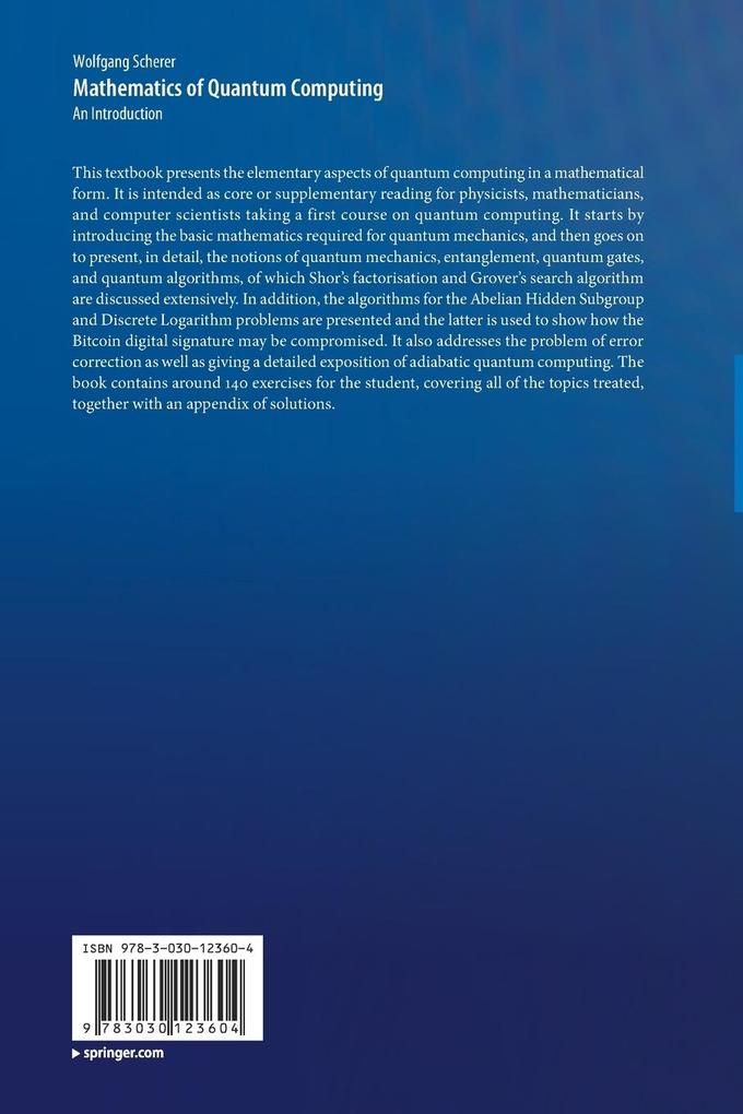 Weitere Ansicht: Mathematics of Quantum Computing | Wolfgang Scherer