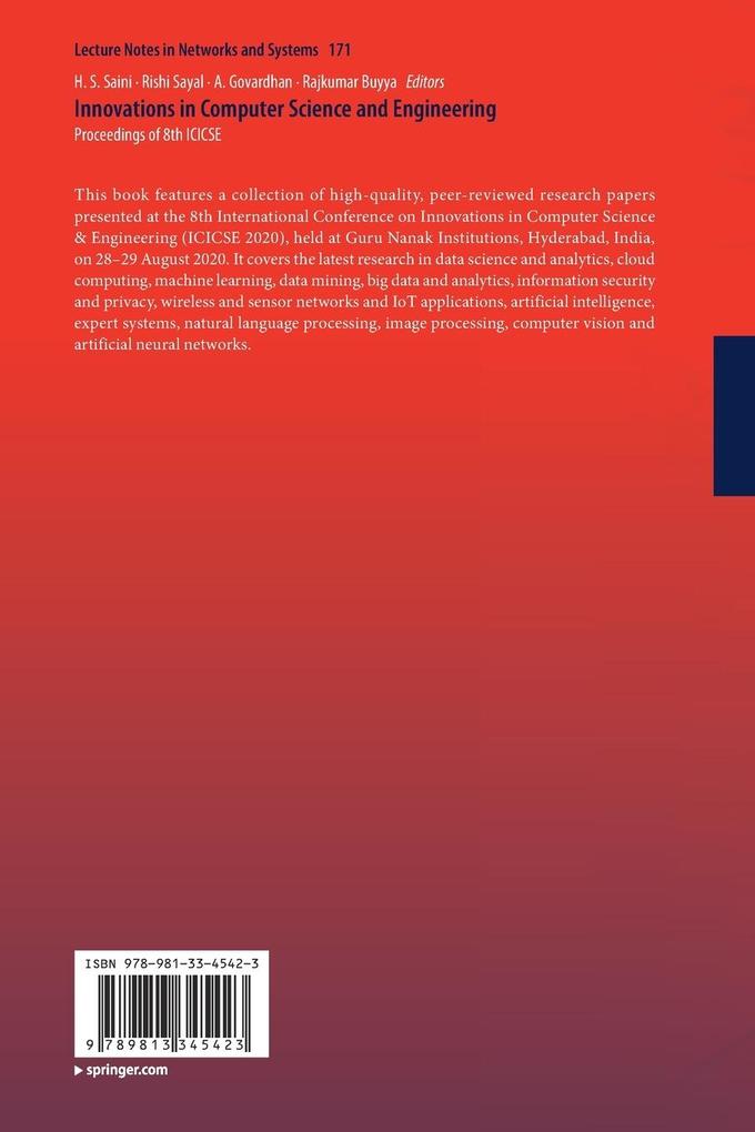 Weitere Ansicht: Innovations in Computer Science and Engineering