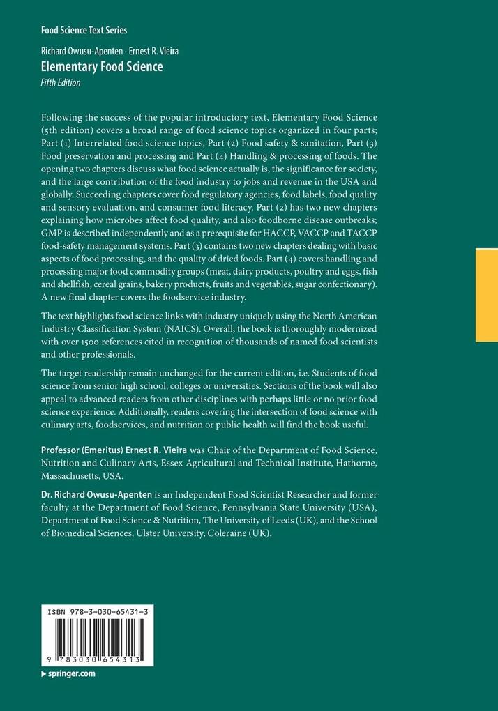 Weitere Ansicht: Elementary Food Science | Richard Owusu-Apenten, Ernest R. Vieira
