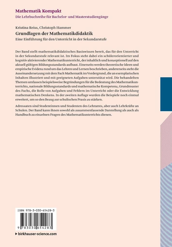 Weitere Ansicht: Grundlagen der Mathematikdidaktik | Kristina Reiss, Christoph Hammer