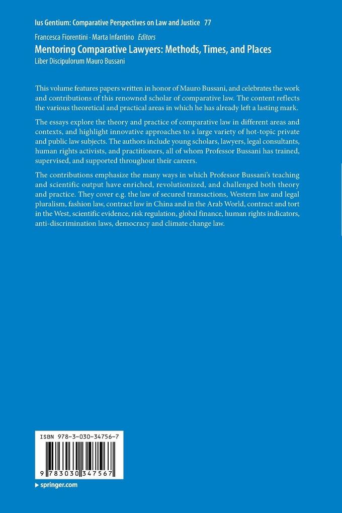 Weitere Ansicht: Mentoring Comparative Lawyers: Methods, Times, and Places