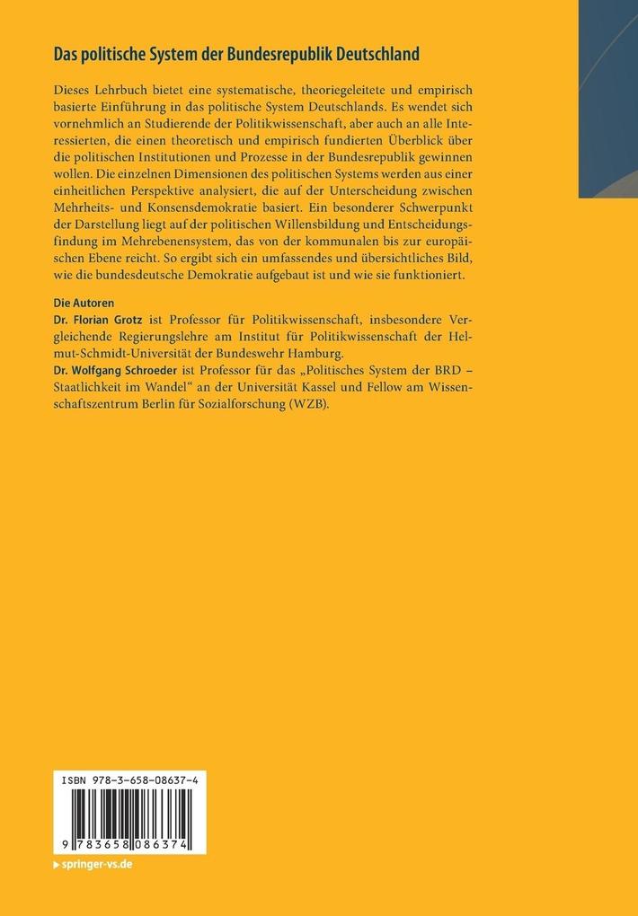 Weitere Ansicht: Das politische System der Bundesrepublik Deutschland | Florian Grotz, Wolfgang Schroeder