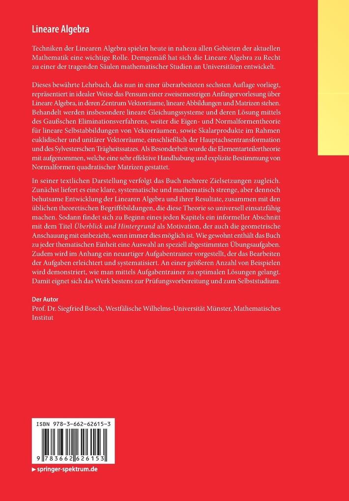 Weitere Ansicht: Lineare Algebra | Siegfried Bosch