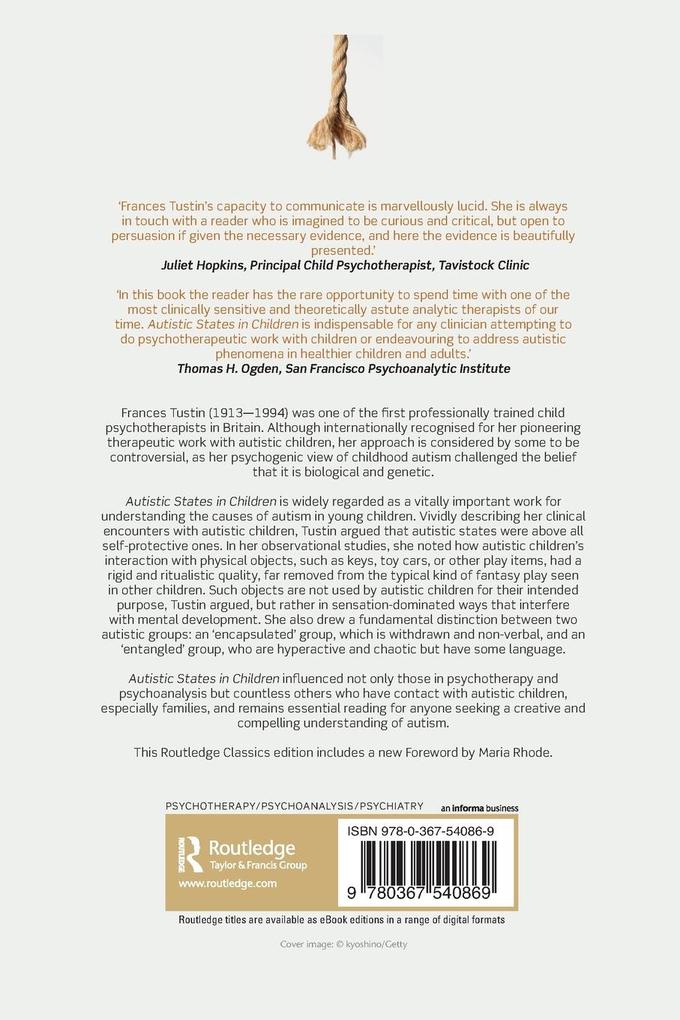 Weitere Ansicht: Autistic States in Children | Frances Tustin