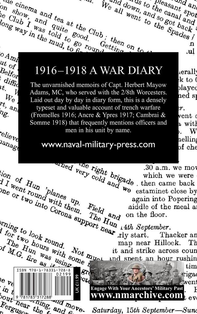 Weitere Ansicht: 1916-1918 a War Diary | Capt Herbert Mayow Adams