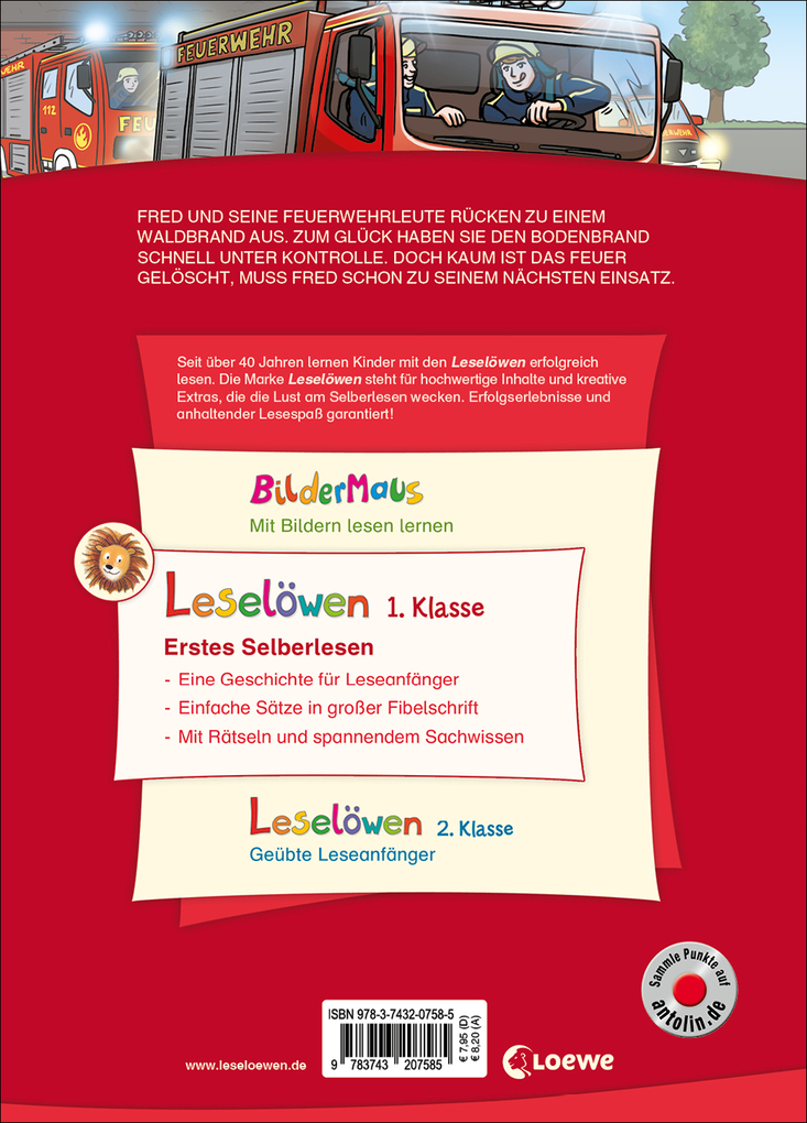 Weitere Ansicht: Leselöwen 1. Klasse - Achtung, Feuerwehr im Einsatz! (Großbuchstabenausgabe) | Annette Neubauer