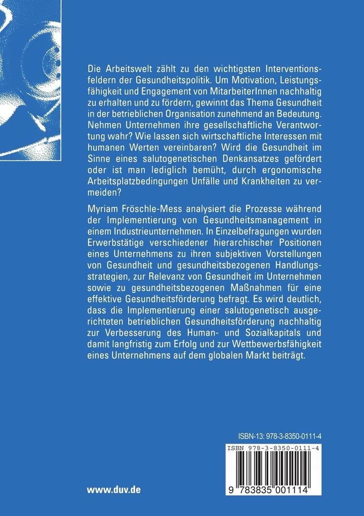 Weitere Ansicht: Gesundheitsförderung in einem Industrieunternehmen | Myriam Fröschle-Mess