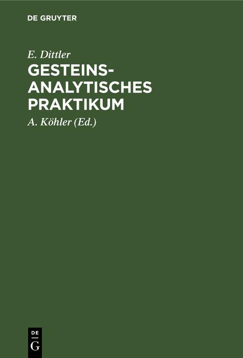 Produktbild: Gesteinsanalytisches Praktikum | E. Dittler