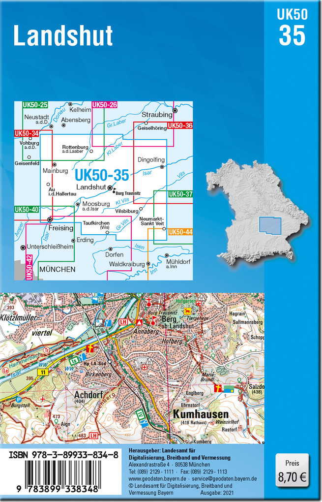 Weitere Ansicht: Landshut 1 : 50 000 (UK50-35)