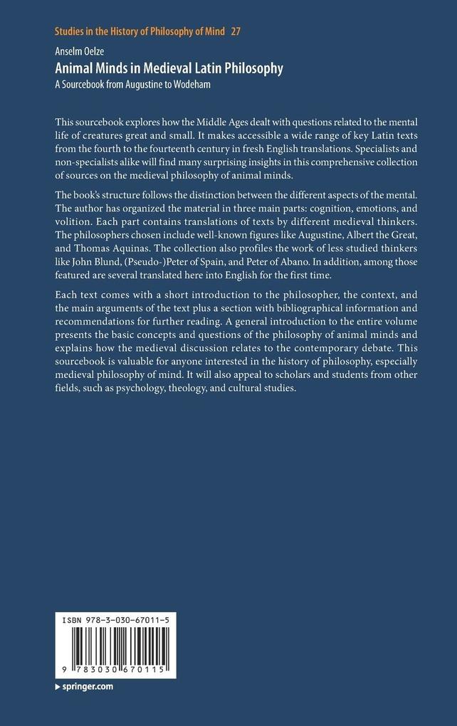 Weitere Ansicht: Animal Minds in Medieval Latin Philosophy | Anselm Oelze