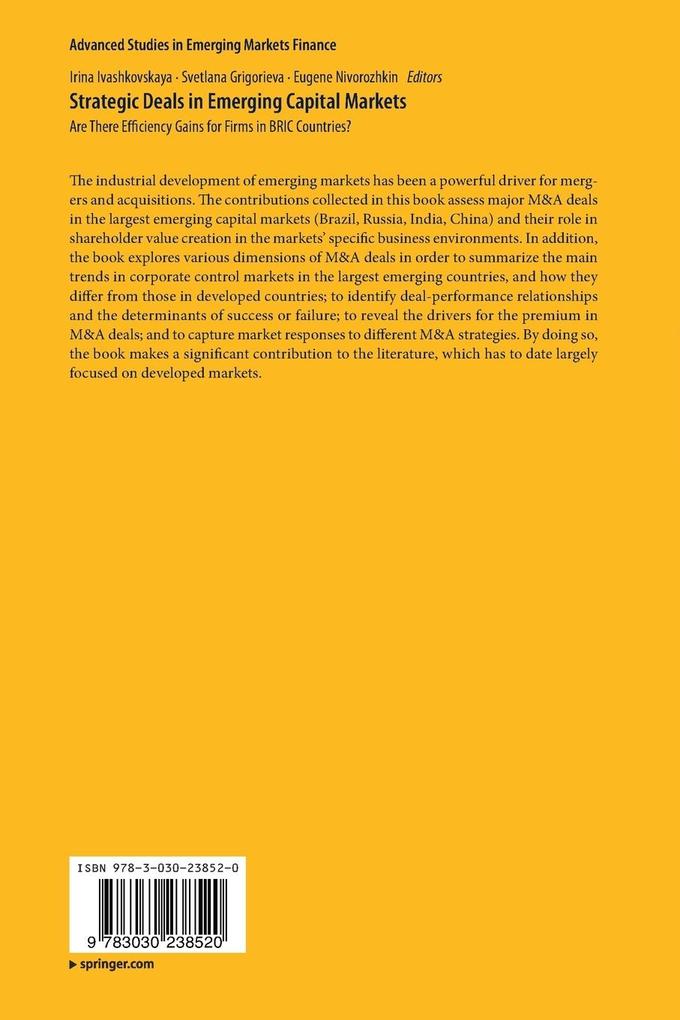 Weitere Ansicht: Strategic Deals in Emerging Capital Markets