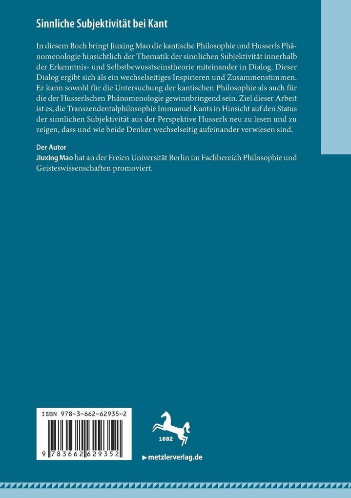 Weitere Ansicht: Sinnliche Subjektivität bei Kant | Jiuxing Mao