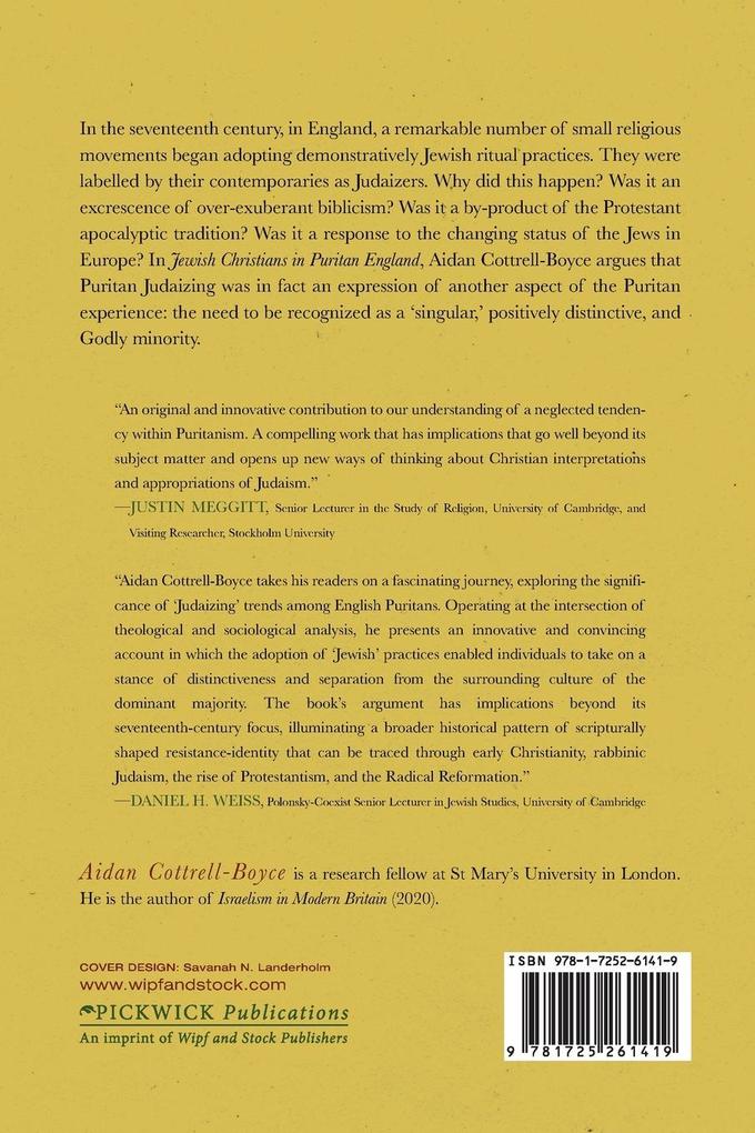 Weitere Ansicht: Jewish Christians in Puritan England | Aidan Cottrell-Boyce