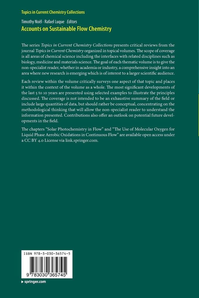 Weitere Ansicht: Accounts on Sustainable Flow Chemistry