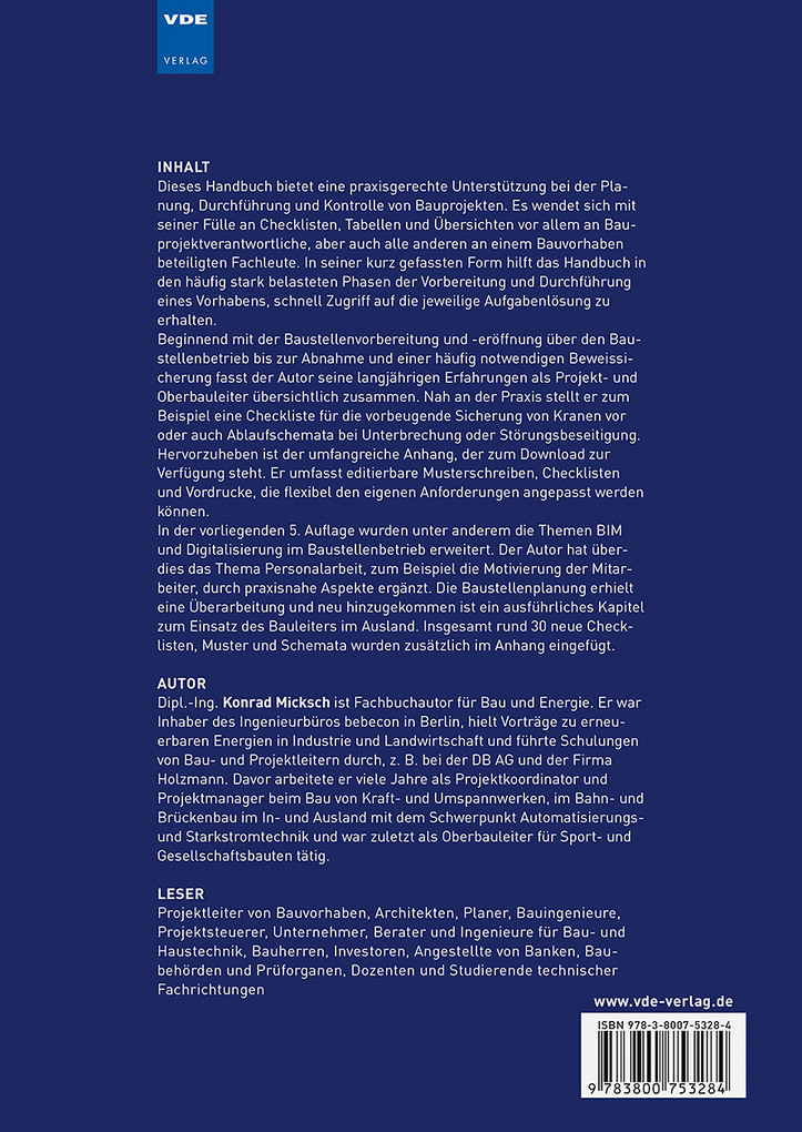 Weitere Ansicht: Die Bauleiterpraxis | Konrad Micksch
