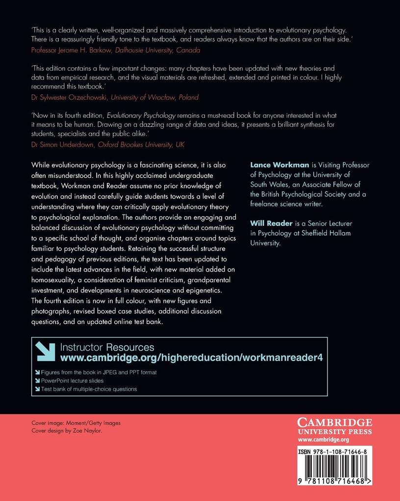 Weitere Ansicht: Evolutionary Psychology | Lance Workman, Will Reader