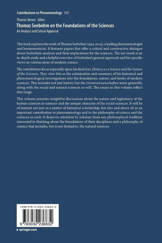 Weitere Ansicht: Thomas Seebohm on the Foundations of the Sciences