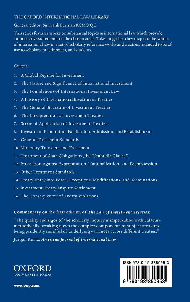 Weitere Ansicht: The Law of Investment Treaties | Jeswald W Salacuse