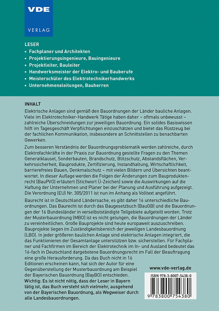 Weitere Ansicht: Errichten von Niederspannungsanlagen gemäß Bauordnung | Joachim Jackisch