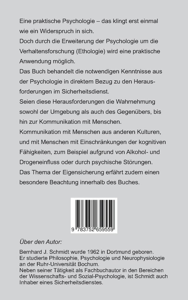 Weitere Ansicht: Praktische Psychologie für den Sicherheitsdienst | Bernhard J. Schmidt