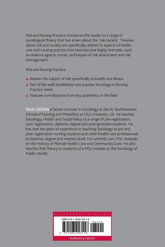 Weitere Ansicht: Risk and Nursing Practice | Paul Godin