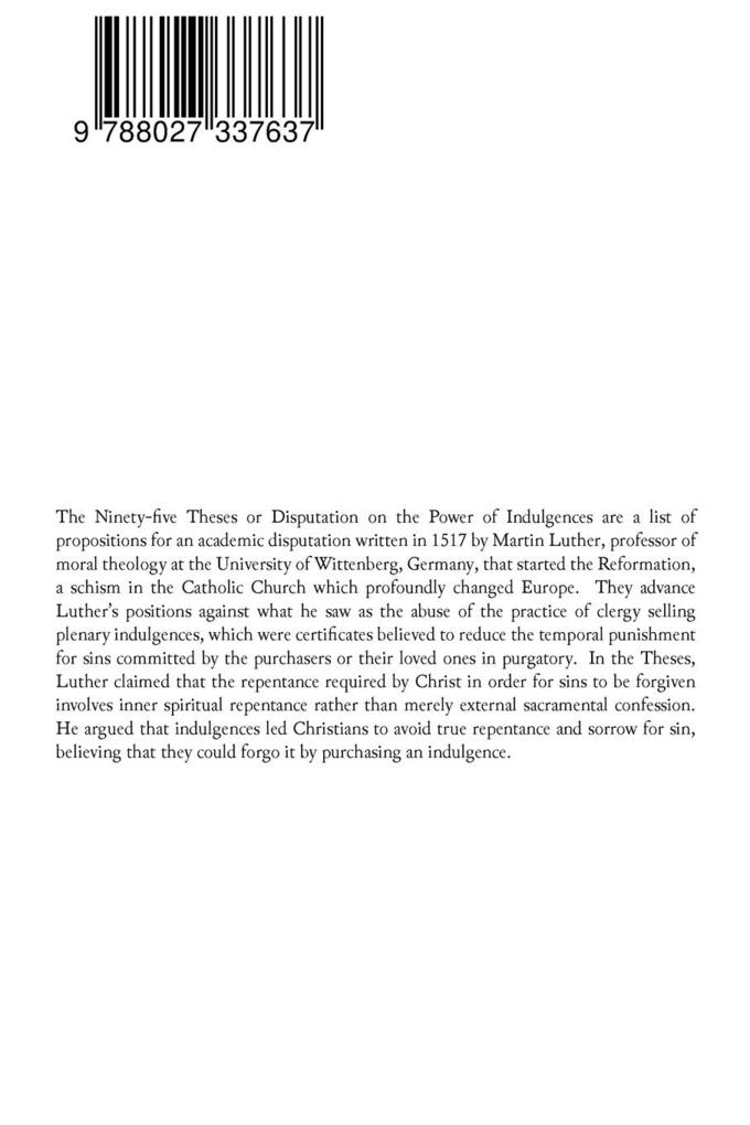 Weitere Ansicht: Disputation on the Power of Indulgences | Martin Luther, C M Jacobs, C H Jacobs