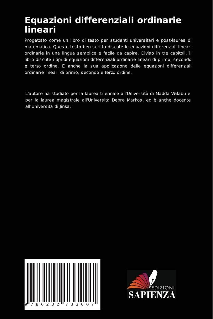 Weitere Ansicht: Equazioni differenziali ordinarie lineari | Manaye Chanie