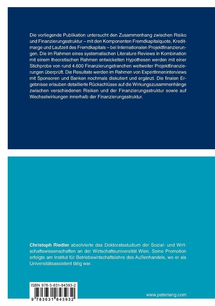 Weitere Ansicht: Risiko und Finanzierungsstruktur bei Internationalen Projektfinanzierungen | Christoph Riedler