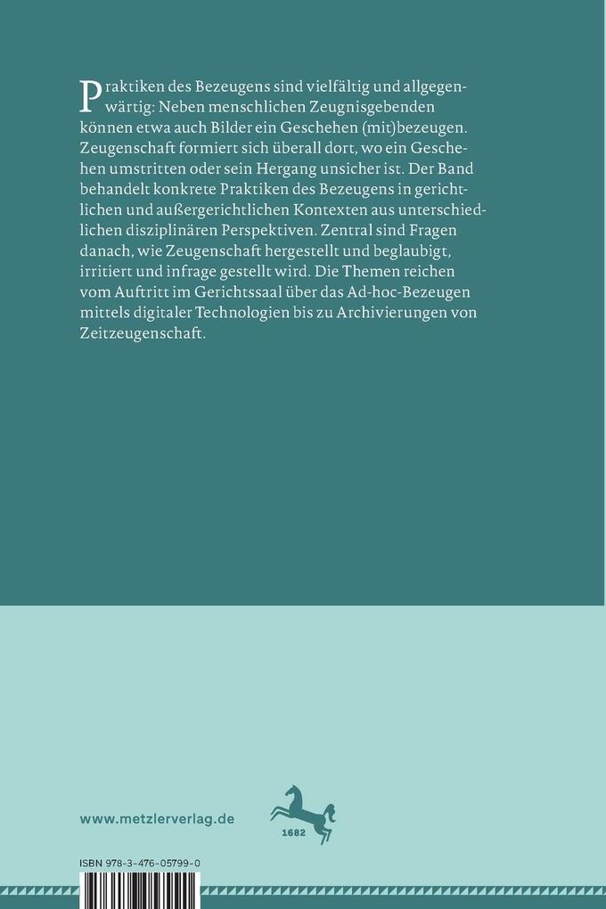 Weitere Ansicht: Bezeugen | Verena Arndt, Simone Schmitz