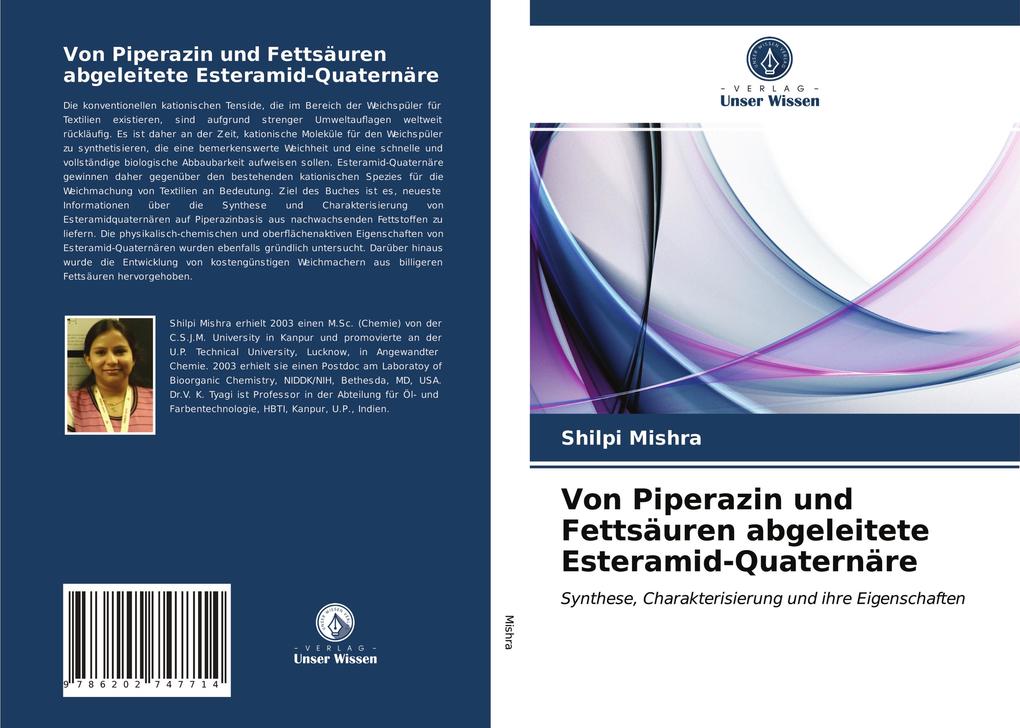 Von Piperazin und Fettsäuren abgeleitete Esteramid-Quaternäre als Taschenbuch