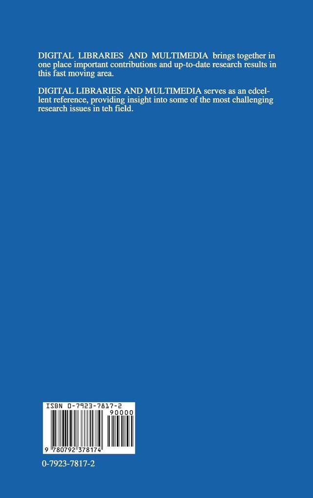 Weitere Ansicht: Digital Libraries and Multimedia
