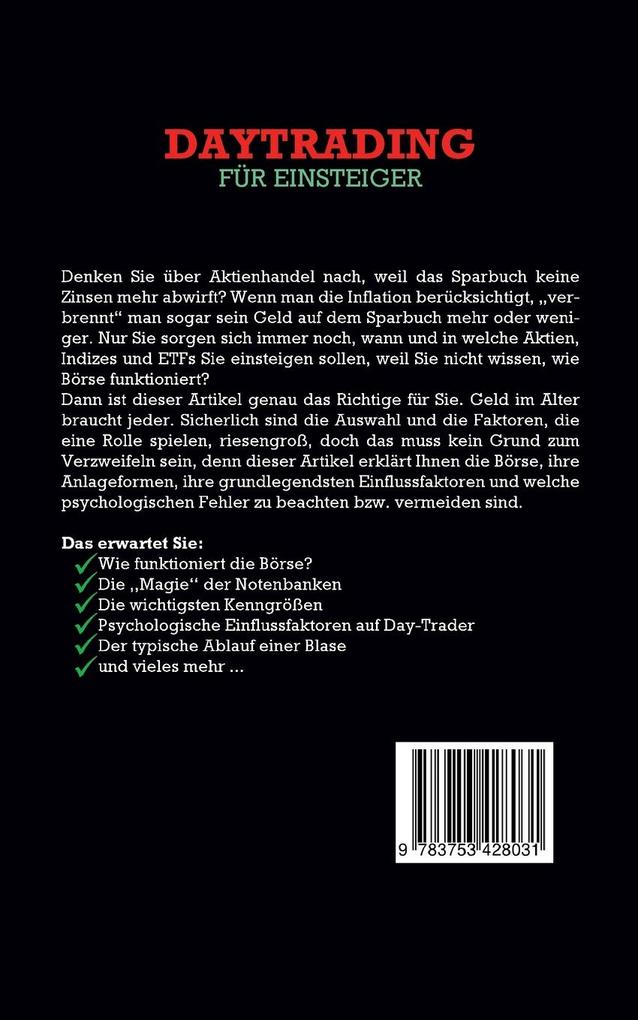 Weitere Ansicht: Daytrading für Einsteiger: Wie Sie die Grundlagen des Daytradings schnell verstehen und Schritt für Schritt Ihre finanzielle Freiheit mit Aktien aufbauen | Thomas Spahn