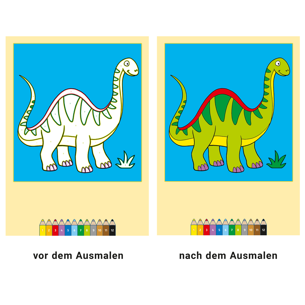 Weitere Ansicht: Malen nach Zahlen ab 3 Jahren: Dinosaurier