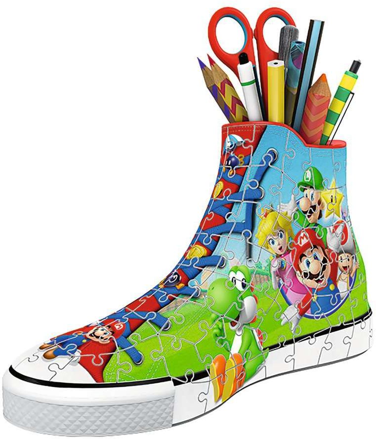 Weitere Ansicht: Ravensburger 3D Puzzle Sneaker Super Mario 11267 - praktischer Stiftehalter im Super Mario Design - 108 Teile - ab 8 Jahren