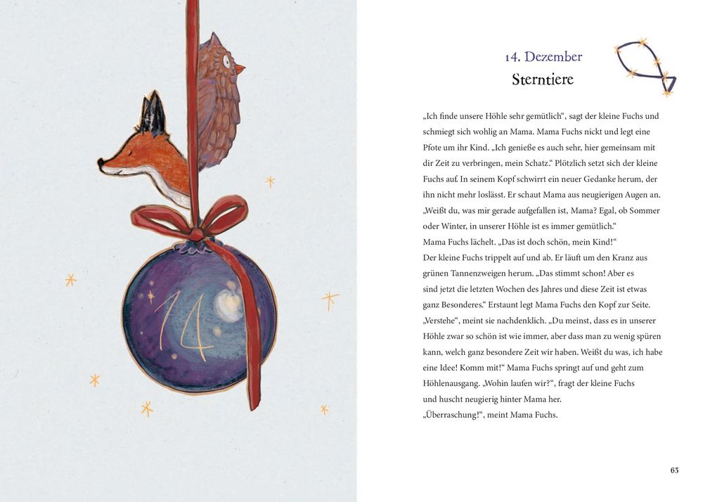 Weitere Ansicht: Heute bin ich fröhlich! 24 Wintergeschichten vom kleinen Fuchs | Ulrike Motschiunig